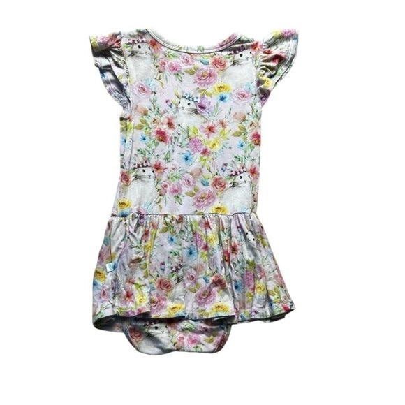 Posh Peanut Rose Ruffled Cap Sleeve Twirl Skirt Bodysuit Size 18-24 Months - Picture 6 of 6